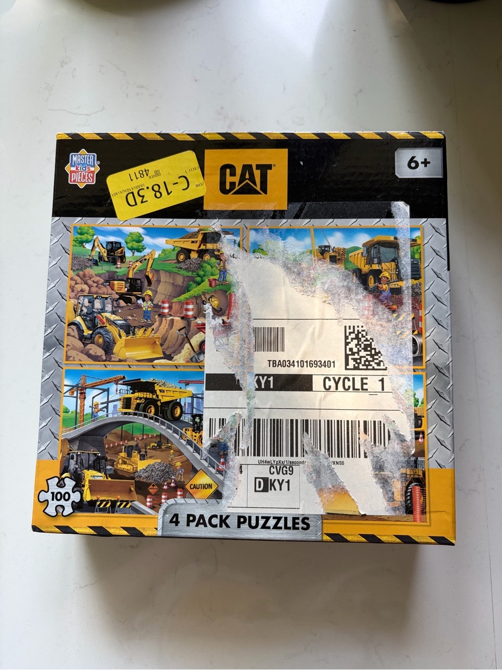 NWT: Caterpillar Kids Jigsaw Puzzle 4 Pack 100 Pieces Each -CAT Construction